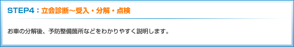STEP4:立会診断~受入・分解・点検