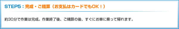 STEP5:完成・ご精算